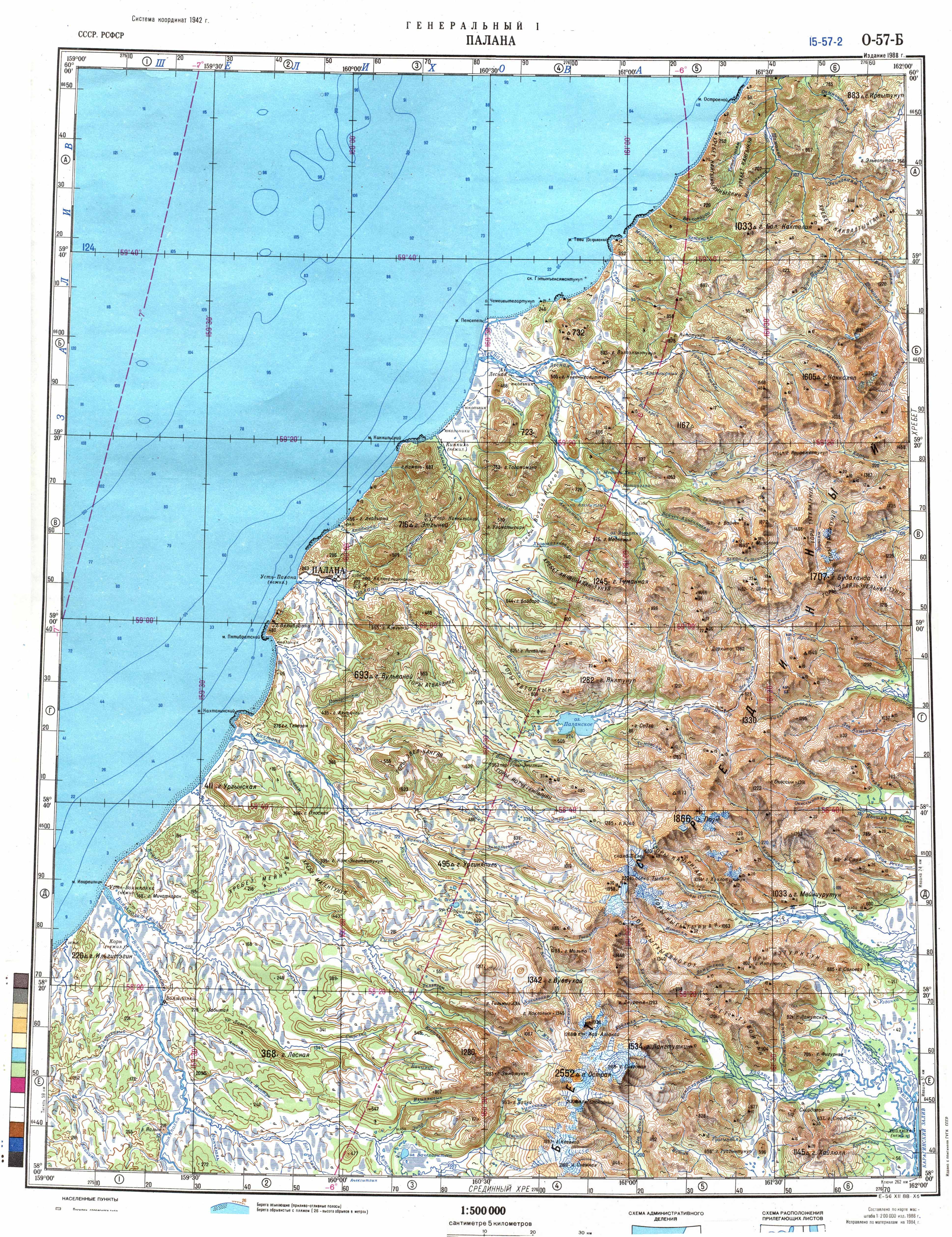 Карта Камчатки - Палана